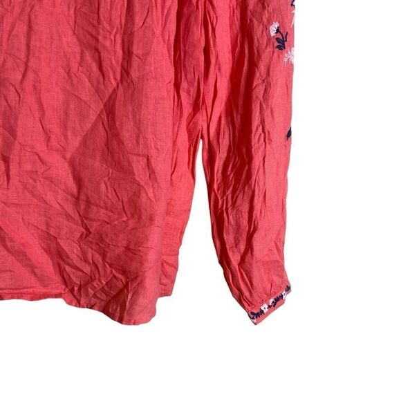 Charter club 100% linen embroidered blouse - Picture 6 of 9